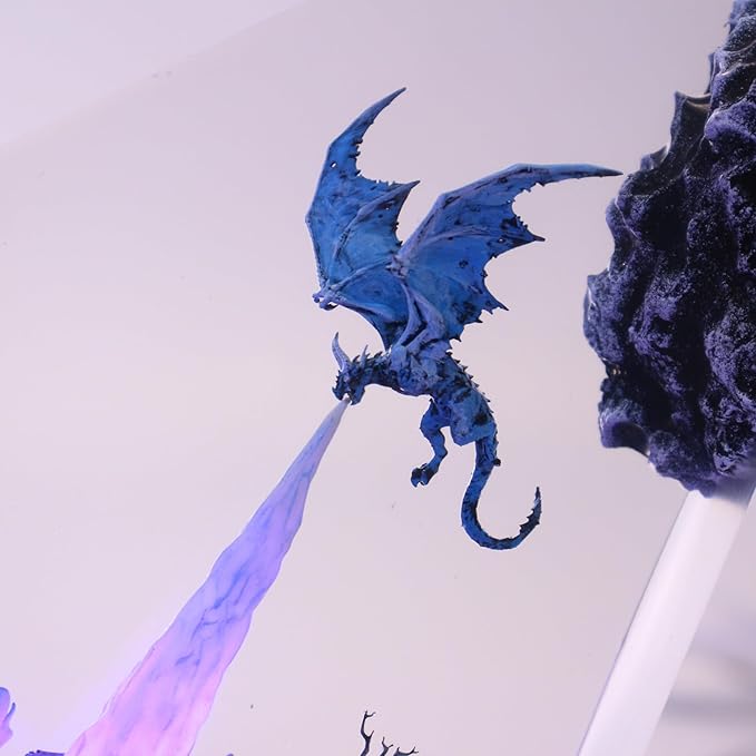 Handmade 3D Ocean Resin Lamp, Epoxy Ocean Night Light with Wooden Base, LED Color Changing Table Lamp, USB Powered Dragons Decor, Unique Ocean Gift for Bedroom & Home Office (Ice Dragon) - Bloomnest