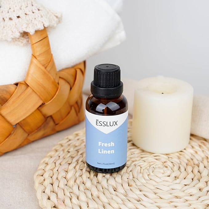 Fresh Linen Fragrance Oil - ESSLUX Aromatherapy Essential Clean Scented Oils for Diffuser, Massage, Soap, Candle Making Scents, Perfume, Home Fragrance, 30 ml - Bloomnest