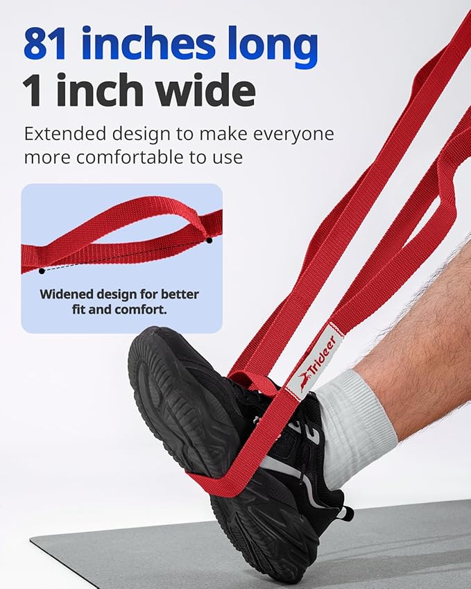 Trideer Stretching Strap Yoga Strap for Physical Therapy, 10 Loops Yoga Straps for Stretching, Non-Elastic Stretch Strap for Pilates, Exercise, Stretch Band for Women & Men - Bloomnest