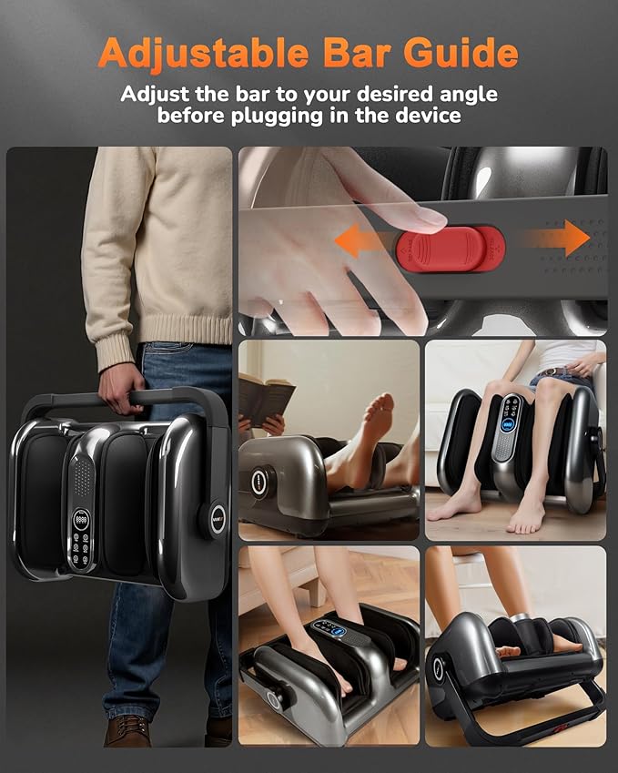 Shiatsu Foot Massager Machine with Heat : Deep Kneading Foot Massager with Vibration for Plantar Fasciitis, Neuropathy, Pain Relief, Circulation - Perfect for Women, Men, Parents, Father, Mom - Bloomnest