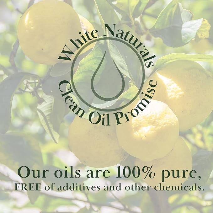 Organic Lemon Essential Oil by White Naturals, 100% Natural and Pure, Therapeutic Grade for Aromatherapy, Massage, Household Cleaning, Hair Care, Skincare, DIY Soap Making & Diffuser, Vegan 1 Ounce - Bloomnest