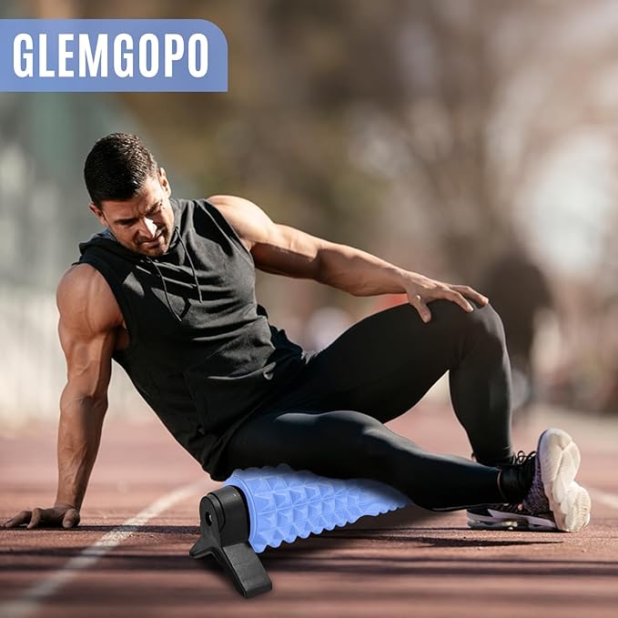 Trigger Point Foam Roller with Stand, 21 Inch Medium Density Foam Roller Long Back Roller Exercise Foam Roller for Physical Therapy, Muscles Deep Tissue, Pilates, Back Pain and Muscle Recovery (Blue) - Bloomnest