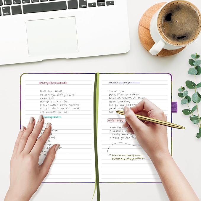 &And Per Se Lined Journal Notebook, 160 Pages, A5 5.7 x 8 inches College Ruled Thick Paper Notebook Journals for Writing, Hardcover Notebooks for Women Men Office School (Lavender Grove)