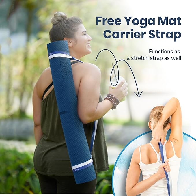 Extra Wide Yoga Mat for Men Women (72"L x 36"W) Non Slip Fitness & Exercise Mat with Alignment Marks for Yoga, Pilates, Floor Workouts - Bloomnest