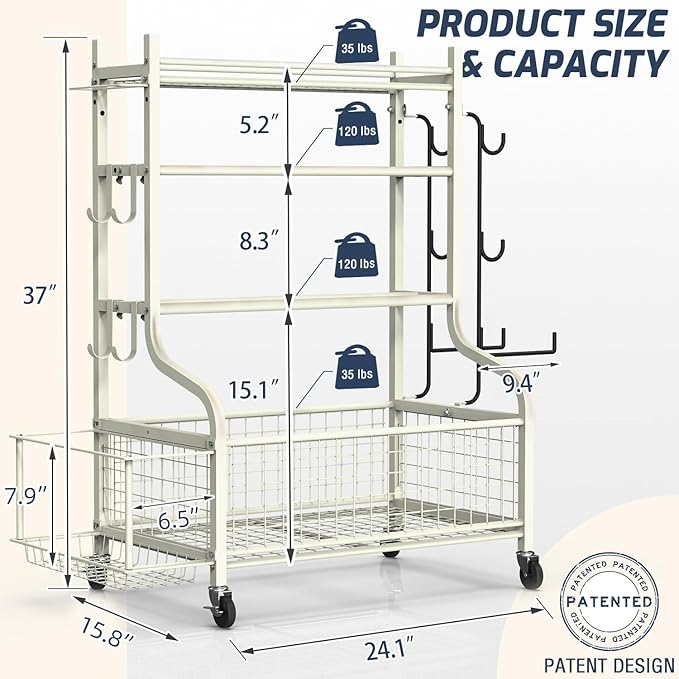 PLKOW Dumbbell Rack, Weight Rack for Dumbbells, Home Gym Storage for Dumbbells Kettlebells Yoga Mat and Balls, All in One Workout Storage with Wheels and Hooks, Powder Coated Finish Steel - Bloomnest