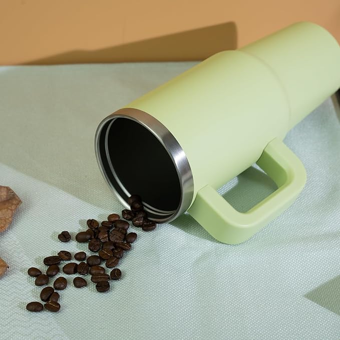 BJPKPK Tumbler With Handle And Straw 40oz Insulated Tumbler Cups With Lid Stainless Steel Travel Coffee Mug,Modern Blue