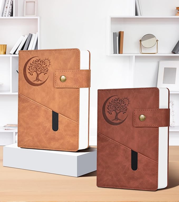 365 Page Thick Lined Journal Notebook for Men Women, A4 Large Leather Journals for Writing, Hardcover Notebooks for Work, School, Note Taking, Business, Travel Diary, College Ruled 8.5" x 11" - Bloomnest