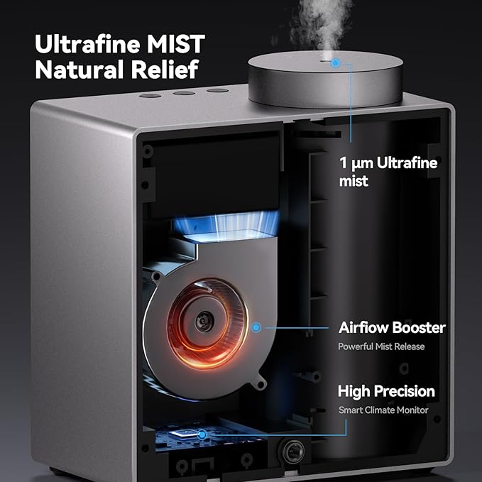 2026 Smart Waterless Diffuser, 2000 Sq.Ft Cold Air Scent Machine with Clock & Environmental Display | 7 Fragrance Levels, 9 Timer Settings, Hotel Collection Diffuser for Home & Large Rooms (Silver) - Bloomnest