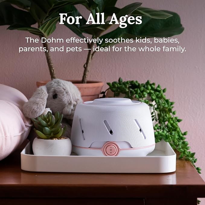 Yogasleep Dohm (White,Pink) The Original White Noise Machine, Relaxing Natural Sound From a Real Fan, Noise Cancelling For Office Privacy, Sleep Aid For Adults & Baby, Travel Size Pink Noise Machine - Bloomnest