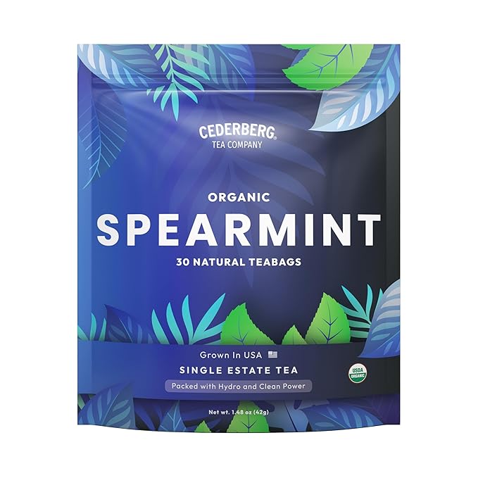 Cederberg Tea Company Organic Spearmint Tea β 30 Tea Bags | Organic Herbal Tea From Single Origin | Eco-Friendly Tea Bags | Non-GMO Caffeine Free Tea With Zero Sugar - Bloomnest
