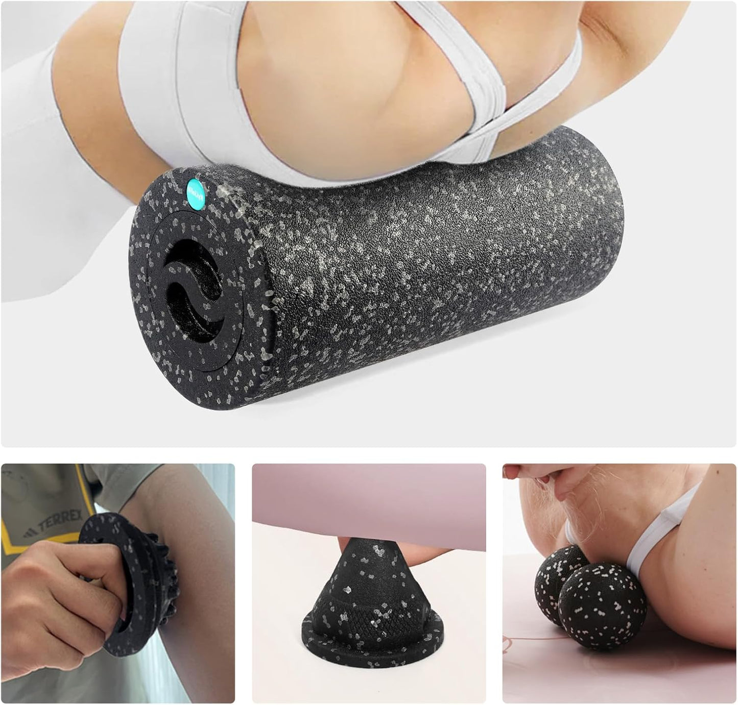 5-in-1 Foam Roller Set for Muscle Recovery – Includes Yoga Roller, Massage Ball, Peanut Ball, Cone, and Acupressure Disc – for Back, Legs, and Full Body Relief