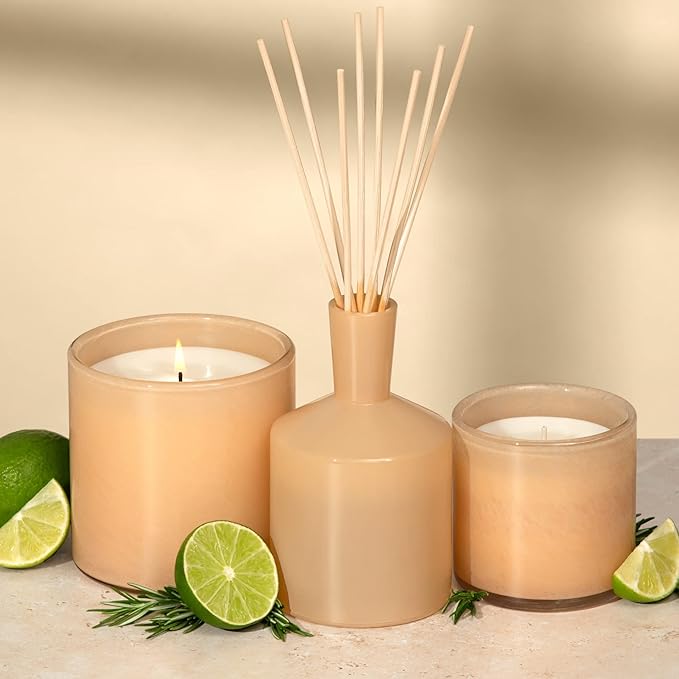 LAFCO New York Classic Reed Diffuser, Paloma Melon - 6 oz - Up to 3 Months Fragrance Life - Reusable Glass Vessel - Natural Wood Reeds - Made in The USA - Bloomnest