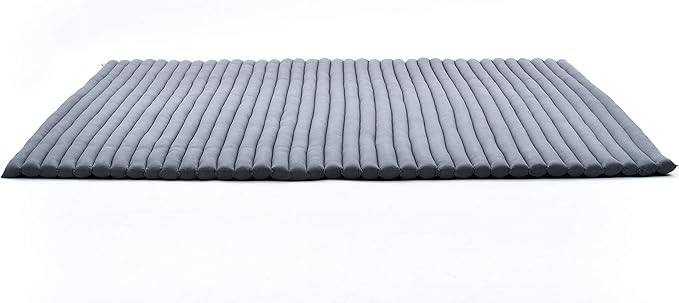 Leewadee - Foldable Floor Mattress - Japanese Roll Up Futon -Trifold Tatami Mat- Guest Floor Bed - Camping Mattress - Thai Massage Mat, Kapok Filled, 75 x 57 inches, Anthracite - Bloomnest
