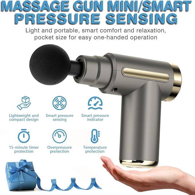 cotsoco Massage Gun Deep Tissue for Pain Relief with 4 Massage Heads & 6 Speeds, Electric Mini Handheld Body Massager for Any Pain Relief, Best Gifts for Dad and Mom - Bloomnest