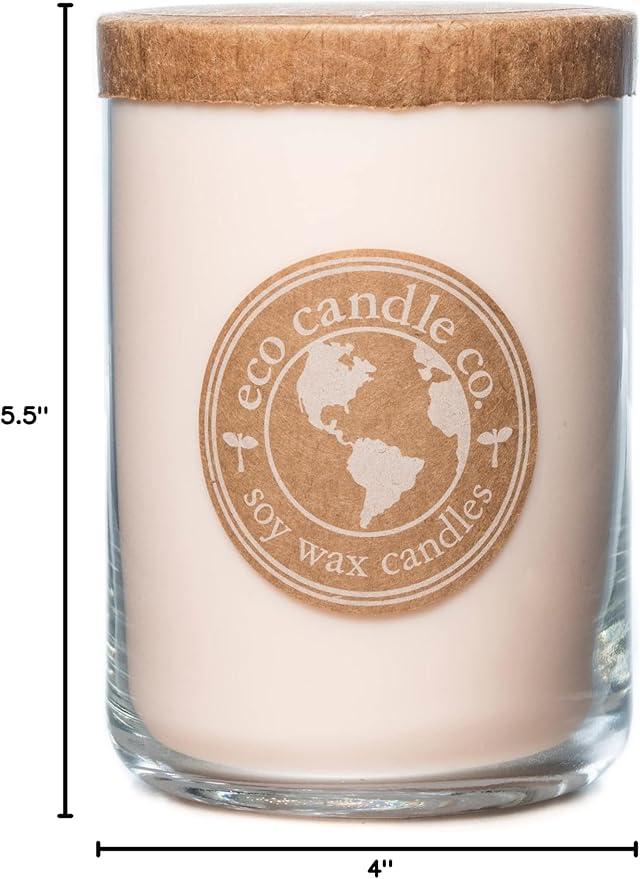 ECO CANDLE CO. Recycled Candle, Gardenia & Guava, 26 oz. - Scents of Gardenia, Jasmine, Guava, & Tropical Greens - 100% Soy Wax, No Lead, Kraft Paper Label & Lid, Hand Poured, Phthalate Free - Bloomnest