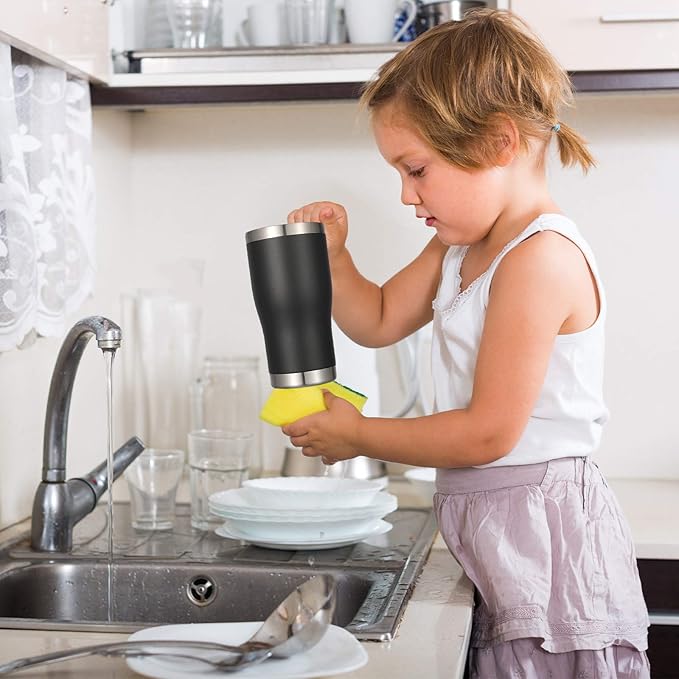 VEGOND 20oz Tumbler Stainless Steel Tumbler Cup with Lid And Straw Vacuum Insulated Double Wall Travel Coffee Mug(Black 1 Pack)