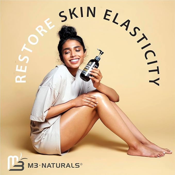 M3 Naturals Firming Body Massage Oil with Collagen & Stem Cell – Helps Smooth The Appearance of Cellulite & Improve Skin Texture – Refreshing Aromatherapy Body Oil for Legs & Full Body – 16 Fl Oz - Bloomnest