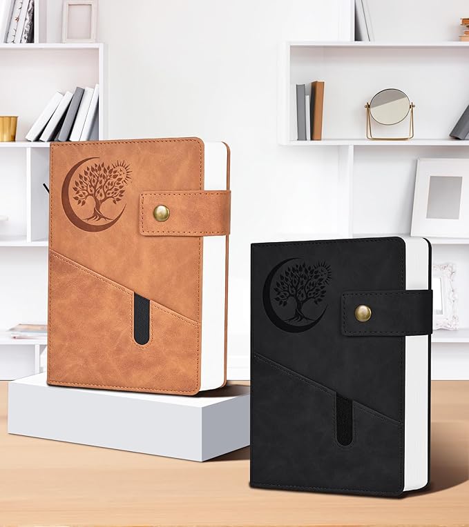 365 Page Thick Lined Journal Notebook for Men Women, A5 Leather Journals for Writing, Hardcover Notebooks for Work, School, Note Taking,Travel, Business,Personal Diary, College Ruled 5.9" x 8.4" - Bloomnest