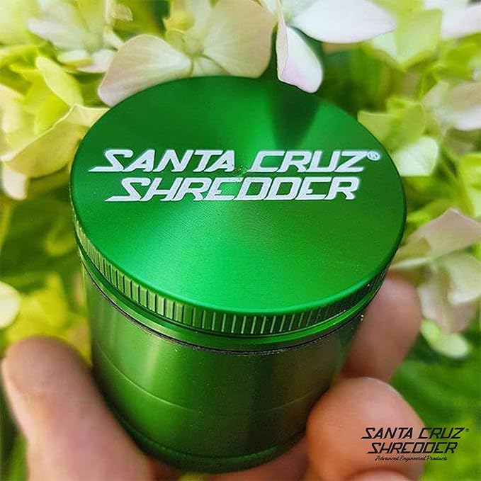Santa Cruz Shredder Spice Grinder 3 Piece Medium 2 1/8" Superior Grip and Aluminium (Green) - Bloomnest