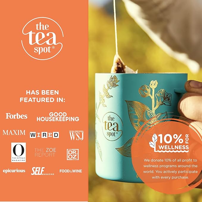 The Tea Spot Blood Orange Smoothie Herbal Tea | Blend of Rooibos Tea, Orange Peel, Hibiscus, Rosehips, Rose Petals, Safflowers, and Vanilla Flavors | Caffeine-Free 15 Tea Bags - Bloomnest