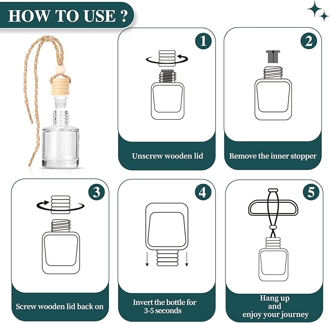 6 Pack Premium Car Air Freshener, Long Lasting Luxury Diffuser Set, Hanging Executive Vehicle Interior Decor Scent Unisex - Bloomnest