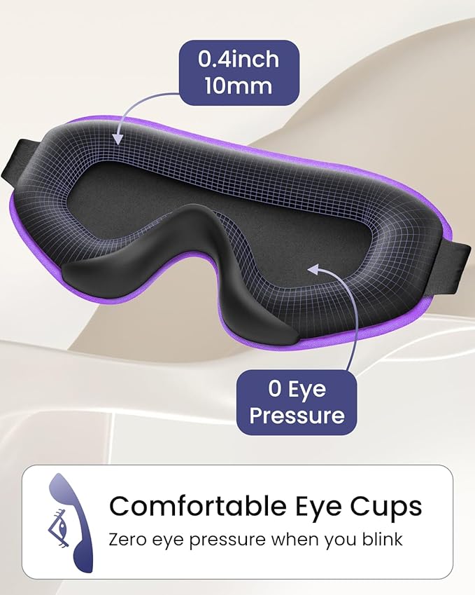 WAOAW Sleep Mask for Men Women: Blackout Eye Masks for Sleep - 3D Breathable Soft Comfortable Eye Mask for Travel - Adjustable Light Blocking Night Masks for Sleeping - Bloomnest