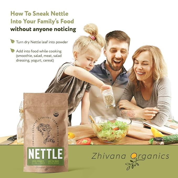 Stinging Nettle Tea Organic (100 Tea Bags) - Stinging Nettle Leaf, Ortiga Verde Organica, Urtica Tea - Bloomnest
