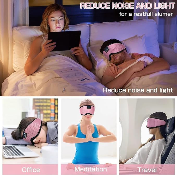 LC-dolida Sleep Mask with Bluetooth Headphones, Sleep Headphones Bluetooth Sleep Mask 3D Sleeping Headphones for Side Sleepers Best Gift and Travel Essential - Bloomnest