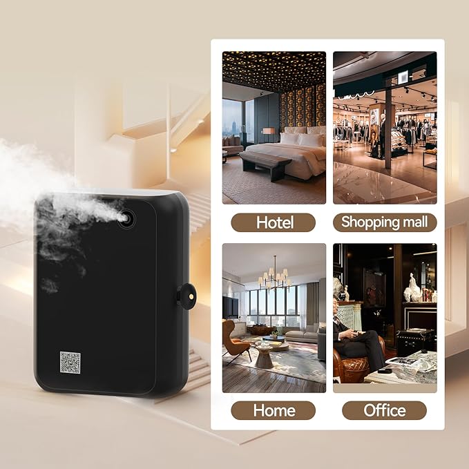 Smart Essential Oil Diffuser with Bluetooth,Waterless Scent Machine for Home,Office,Hotel,and Large Room – Timer Function & Quiet Operation,Black - Bloomnest