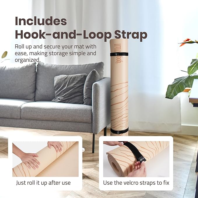 Large Yoga Mat (6'x4') – 1/4" & 1/2" Thick Exercise Mats for Home Workout, Extra Wide Workout Mats for Home Gym, Yoga, Pilates, Stretching, Floor & More