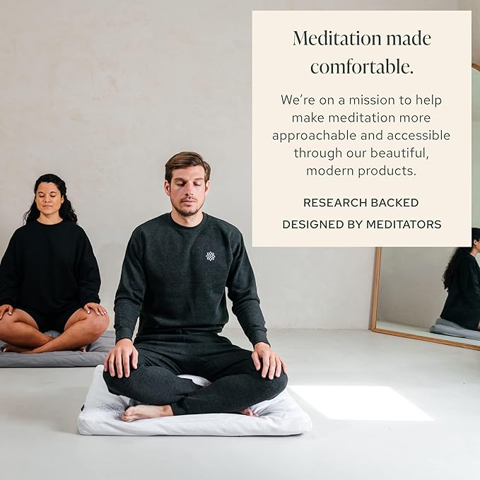 Mindful & Modern Zabuton Meditation Mat - Cotton Filled Yoga and Meditation Pad - Zabuton Meditation Cushion for Kneeling and Sitting Support - Large Rectangular Sitting Floor Pillow for Bench or Zafu - Bloomnest
