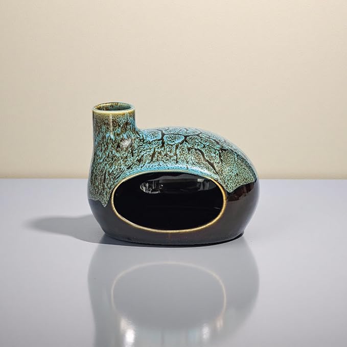 Palo Santo Holder Ceramic Incense Burner for Palo Santo Sticks, Cone and Sage Burning, Mini Chiminea Incense Burner Holder for Yoga Spa Aromatherapy Meditation, Home Office Decor (Color1) - Bloomnest