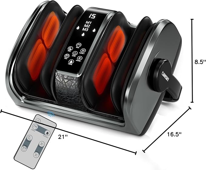 FSA Eligible HSA Items, Shiatsu Foot Massager for Neuropathy and Pain Relief, 3 Heat Therapy, 5 Intensity Deep Kneading, Rolling for Calf-Feet-Arm Relaxation, Plantar Fasciitis - Bloomnest