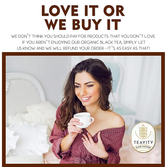Organic Black Tea Pods for Keurig - Naturally Caffeinated Unsweetened Black Tea Pods by Teavity (24 Tea Pods) - Bloomnest