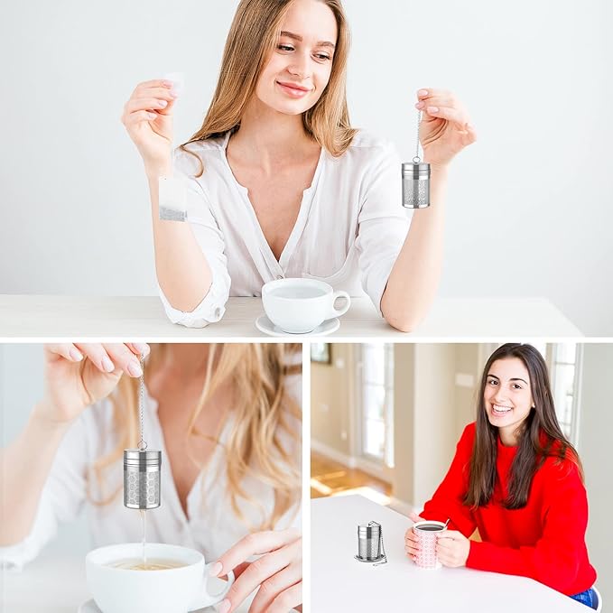 Tea Infusers for Loose Tea, 18/8 Stainless Steel Tea Strainer Set, Extra Fine Mesh Tea Steeper for Brew Tea, Spices & Seasoning - Bloomnest