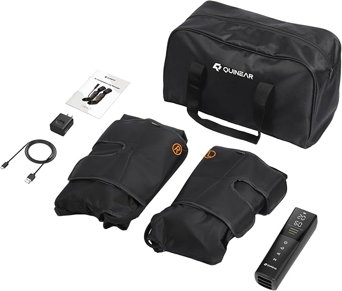 QUINEAR Advanced Cordless Full Leg Air Compression Massage, Leg and Foot Massager with Wireless Remote, Foot Calf & Thigh Massager for Swollen Legs, Rechargeable & Portable for All-Day Relief - Bloomnest