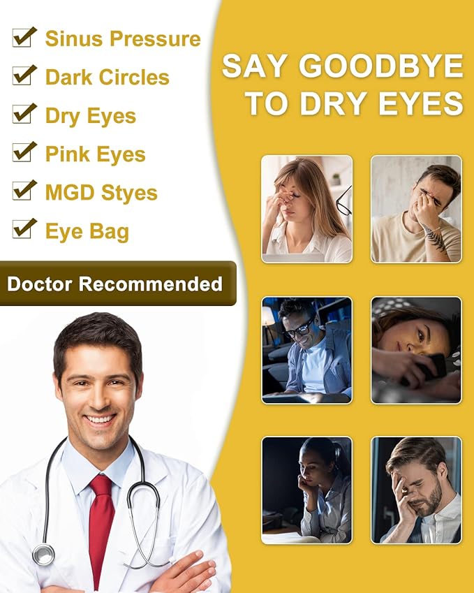 ProCIV 16 Packs Steam Eye Masks for Dry Eyes Heating Eye Mask Warm Compress for Eyes Relief Stress, Eye Fatigue Travel Essential Self Heating Moist Sleep Mask SPA Accessories - Bloomnest