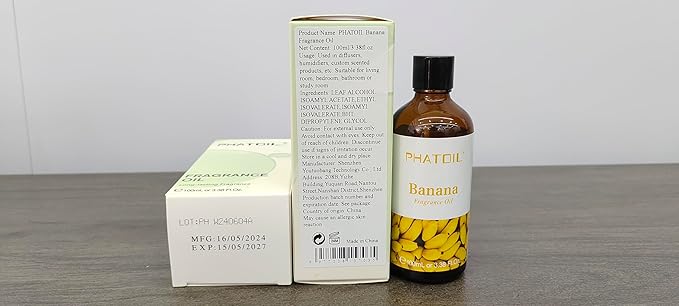 PHATOIL 3.38FL.OZ Banana Fragrance Oils for Aromatherapy, Essential Oils for Diffusers for Home, Perfect for Diffuser, Yoga, Skin Care, DIY Candle and Soap Making - 100ml - Bloomnest