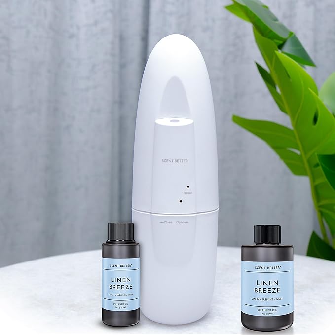 Scent Better Linen Breeze Aroma Essential Oil Blend: an Aromatherapy Blend of Linen, Jasmine, and Musk for Ultrasonic Diffusers & Nebulizers (3.3 Fl Oz, 100 mL) - Bloomnest