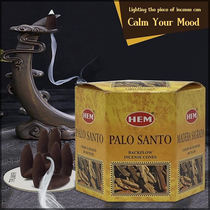 TRUMIRI Palo Santo Backflow Incense Cones For Waterfall And Mat Bundle Inciensos Aromaticos|Incienso|Inciense|Insienso