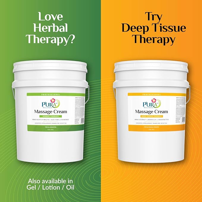 Herbal 5 Gallon Massage Cream, Massage for Muscle Relief, Professional Deep Tissue, Recovery, Natural Ingredients, Skin Hydrating and Moisturizing, Soothing, Relaxation - Bloomnest