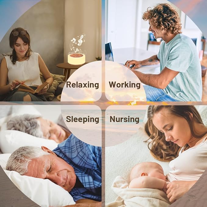 ColourNoise Sound Machine White Noise Machine 12 Colors Night Lights Brown Noise Machine with 30 Soothing Sounds Sleep Sound Machine with 5 Timers Portable for Home Travel and Office - Bloomnest