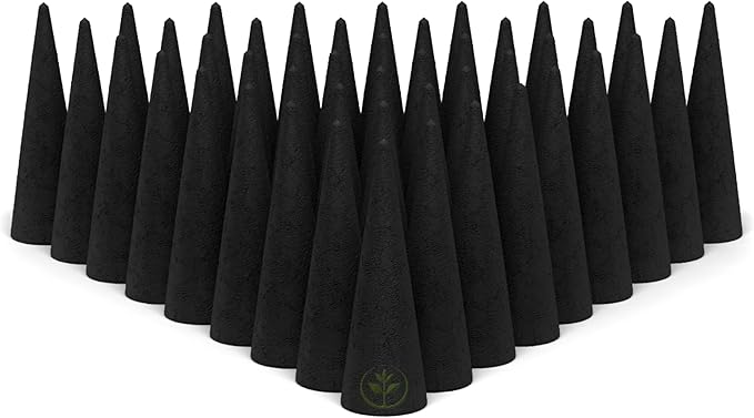Nag Champa Charcoal Incense Cones 2" BACKFLOW - 60 Pack Bulk - Natural Scented Cones Handmade Hand Dipped - Bloomnest