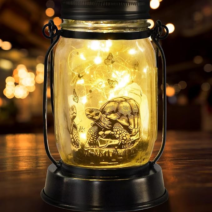 Tortoise Gifts for Women/Men Turtle Lovers Solar Lantern Mom Birthday, Mothers Day, Christmas Gifts, Turtle Solar Garden Decoration Outside for Yard, Patio,Backyard,Porch, Torches - Bloomnest
