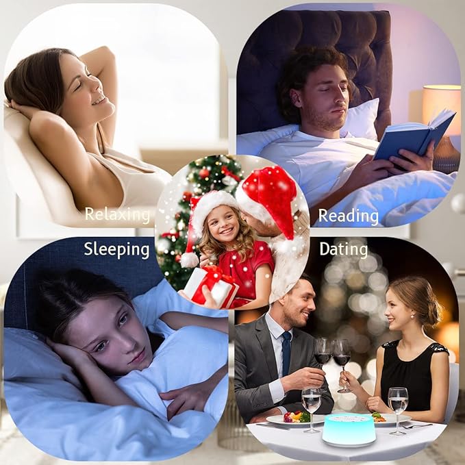 ColorsNoise Sound Machine and White Noise Machine with 30 Soothing Sounds with 12 Colors Baby Night Light with Memory Function (T-White) - Bloomnest
