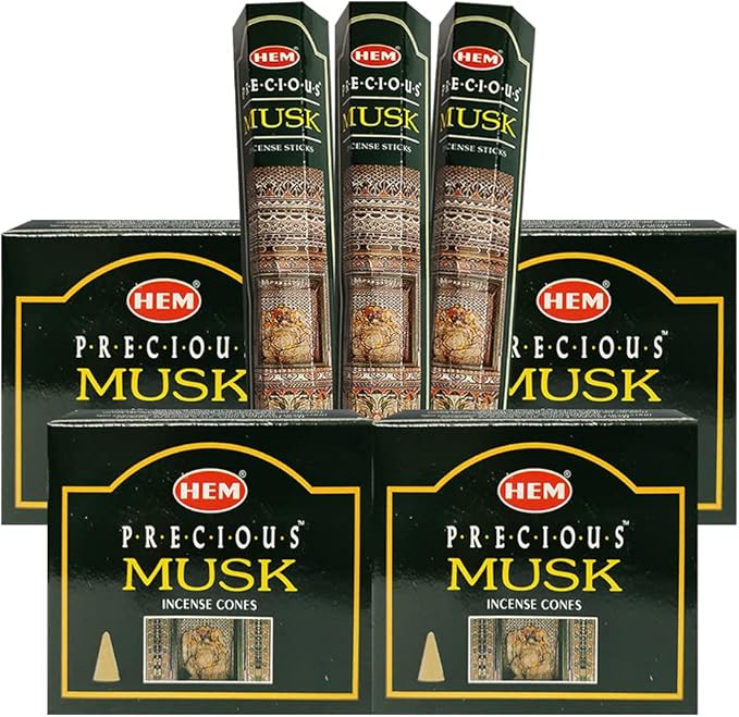 Musk Incense Sticks and Cone Incense Holder Variety Pack Bundle insence insense insienso TRUMIRI