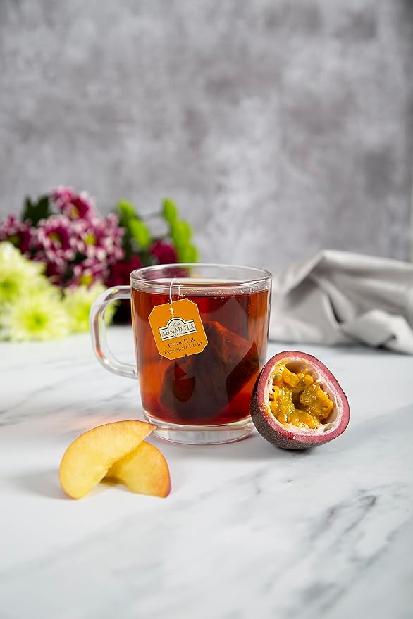 Ahmad Tea Black Tea, Peach And Passion Fruit Teabags, 20 ct (Pack Of 6) - Caffeinated And Sugar-Free - Bloomnest