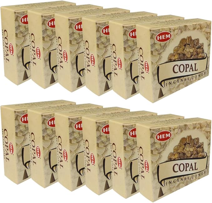 TRUMIRI Copal Incense Cones & Cone Incense Burner Bundle: 120 Pieces (12 Packs of 10)