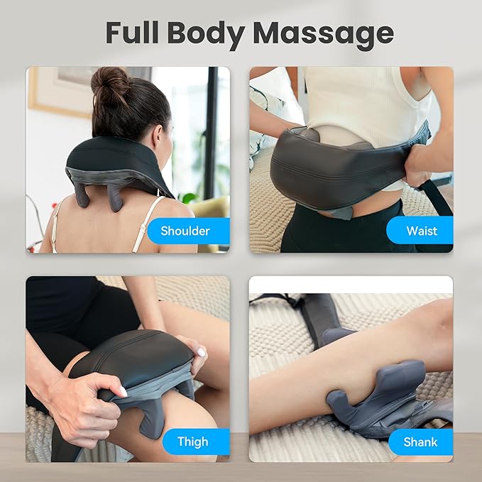 COMFIER 4D Neck and Shoulder Massager with Heat, Wireless Deep Tissue Back Massager for Pain Relief, Hands-Free Shiatsu Neck Massager with Carry Bag, Gift for Women Men Mom Dad - Bloomnest