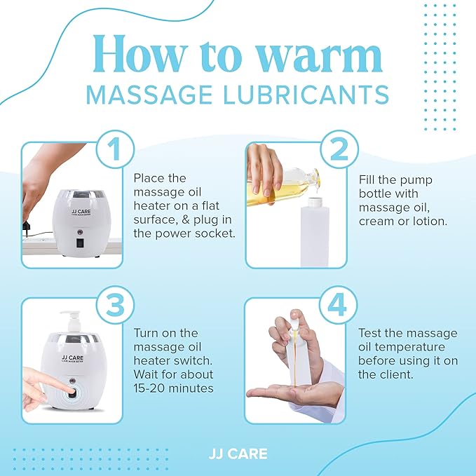 JJ CARE Lotion Warmer and Massage Oil Warmer Includes 300ml Pump Bottle, Electric Lotion Warmer Dispenser Heated, Cream & Lube Warmer Dispenser for Home, Spa, Beauty Salon & Barber Shops - Bloomnest